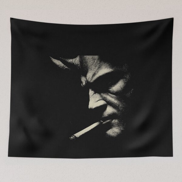 Item preview, Low Key Devil Smoking Gritty Portrait designed and sold by k3rstman1.