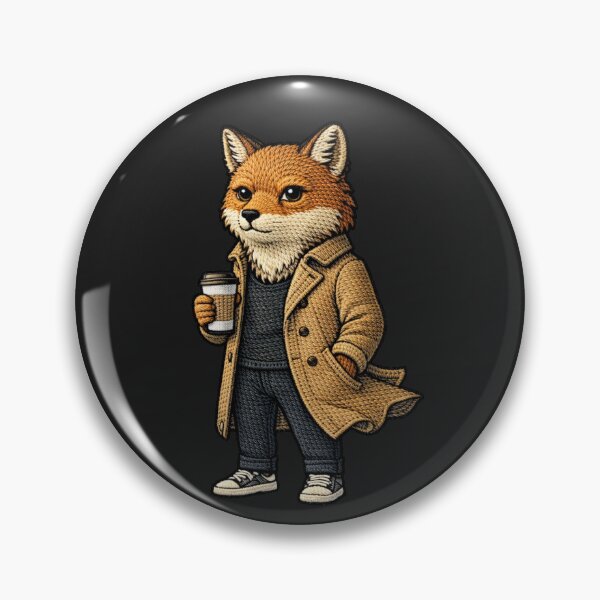 Item preview, Coffee Hustler Fox – Premium Embroidered Minimalist City Aesthetic designed and sold by ColorSplash123.