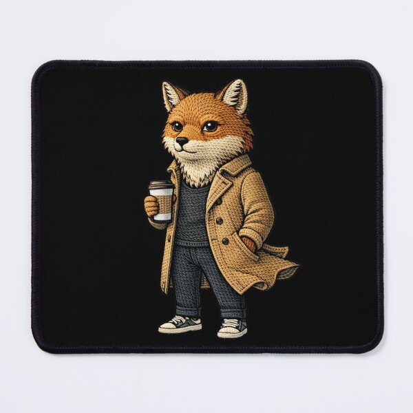 Item preview, Coffee Hustler Fox – Premium Embroidered Minimalist City Aesthetic designed and sold by ColorSplash123.