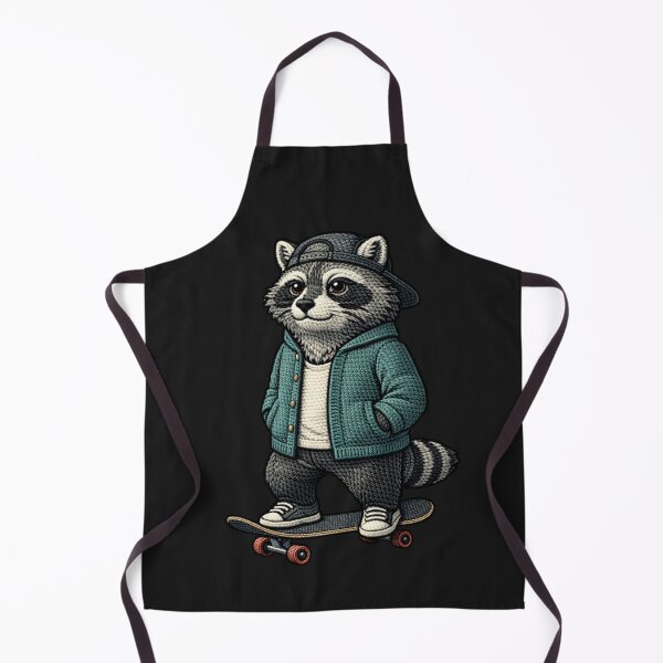 Item preview, Urban Skater Raccoon – Premium Embroidered Streetwear Aesthetic designed and sold by ColorSplash123.