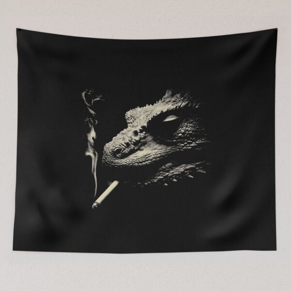 Item preview, Low-Key Dragon Smoking Cigarette Dark Fantasy Art designed and sold by k3rstman1.