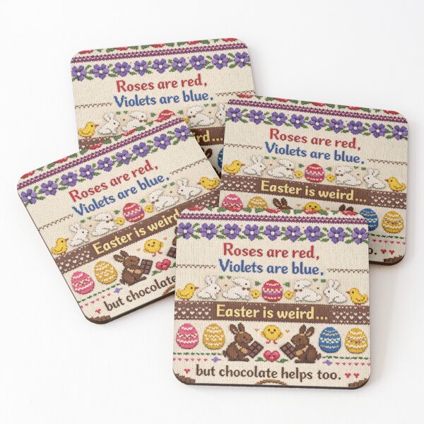 Item preview, Funny Easter saying knitting pattern with chocolate designed and sold by Mauswohn.