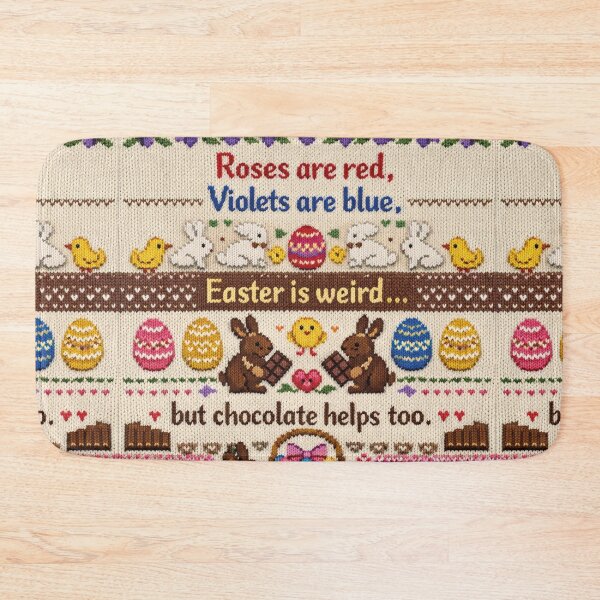 Item preview, Funny Easter saying knitting pattern with chocolate designed and sold by Mauswohn.