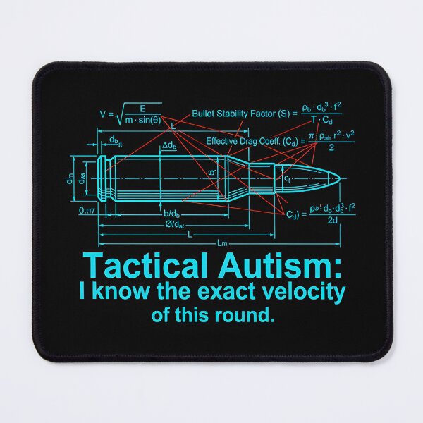 Item preview, Tactical Autism: Exact Velocity Blueprint - Gun Nut Humor designed and sold by CharlieFox03.