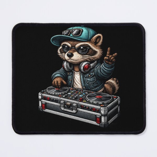 Item preview, Street DJ Raccoon – Premium Embroidered Urban Fashion Aesthetic designed and sold by ColorSplash123.