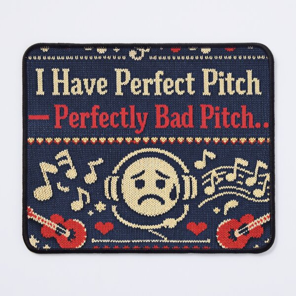 Item preview, Perfect Pitch Funny music quote in a knitted pattern look designed and sold by Mauswohn.