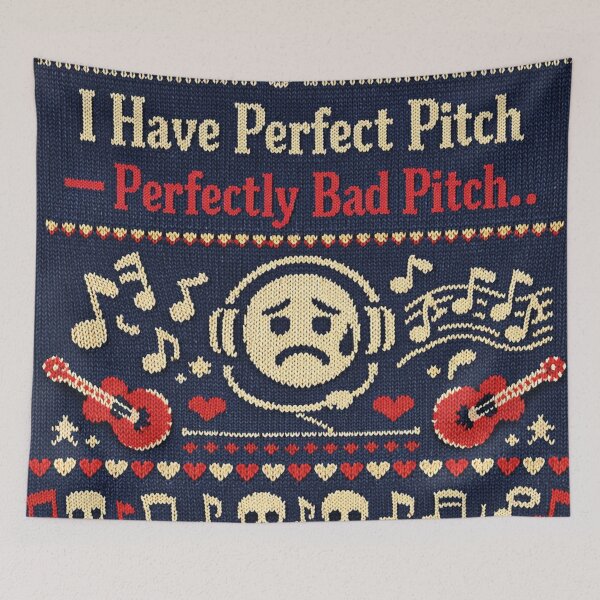 Item preview, Perfect Pitch Funny music quote in a knitted pattern look designed and sold by Mauswohn.
