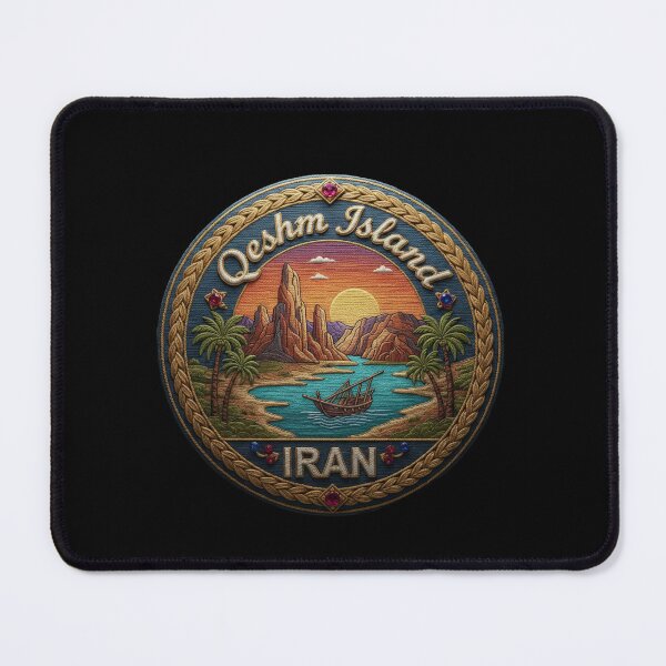 Item preview, Qeshm Island, Iran – Coastal boat & rocky landscape designed and sold by Girih.