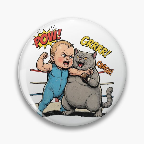 Item preview, Cat vs Baby Boxing Match – Cute Funny Showdown Design designed and sold by PawMic.