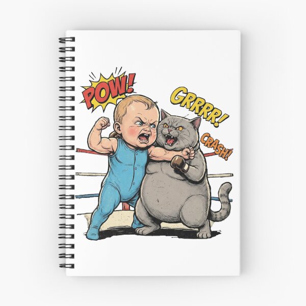 Item preview, Cat vs Baby Boxing Match – Cute Funny Showdown Design designed and sold by PawMic.