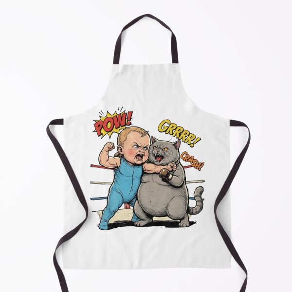 Item preview, Cat vs Baby Boxing Match – Cute Funny Showdown Design designed and sold by PawMic.