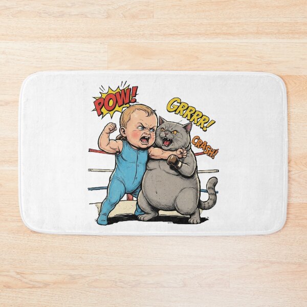 Item preview, Cat vs Baby Boxing Match – Cute Funny Showdown Design designed and sold by PawMic.