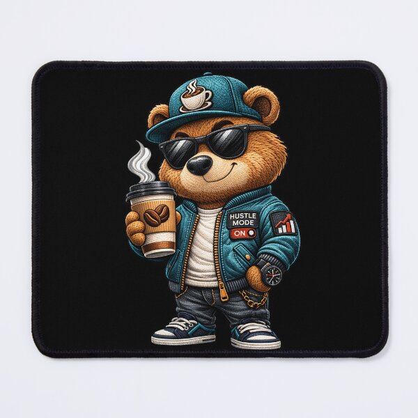 Item preview, Coffee Hustler Bear – Premium Embroidered Urban Lifestyle Aesthetic designed and sold by ColorSplash123.