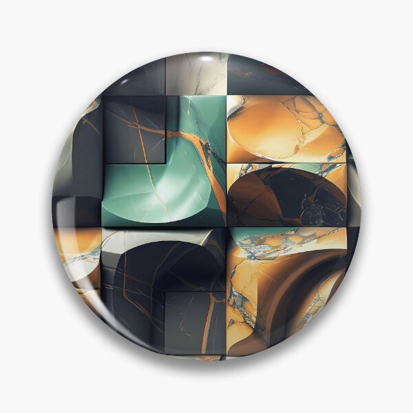 Item preview, Abstract Geometric Marbled Art Green And Golden Shapes  designed and sold by DEC02.