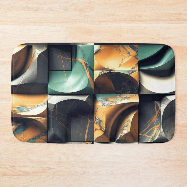 Item preview, Abstract Geometric Marbled Art Green And Golden Shapes  designed and sold by DEC02.