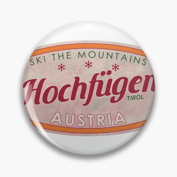 Item preview, Hochfügen, Austria, Tirol, Ski, textured skiing badge designed and sold by Wanderful-roads.