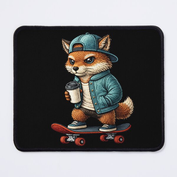 Item preview, Skate Rebel Fox – Premium Embroidered Urban Streetwear Aesthetic designed and sold by ColorSplash123.