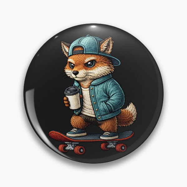 Item preview, Skate Rebel Fox – Premium Embroidered Urban Streetwear Aesthetic designed and sold by ColorSplash123.