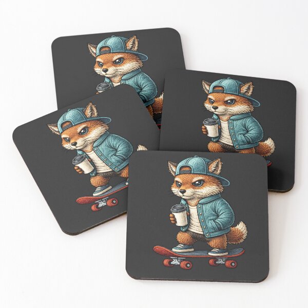 Item preview, Skate Rebel Fox – Premium Embroidered Urban Streetwear Aesthetic designed and sold by ColorSplash123.