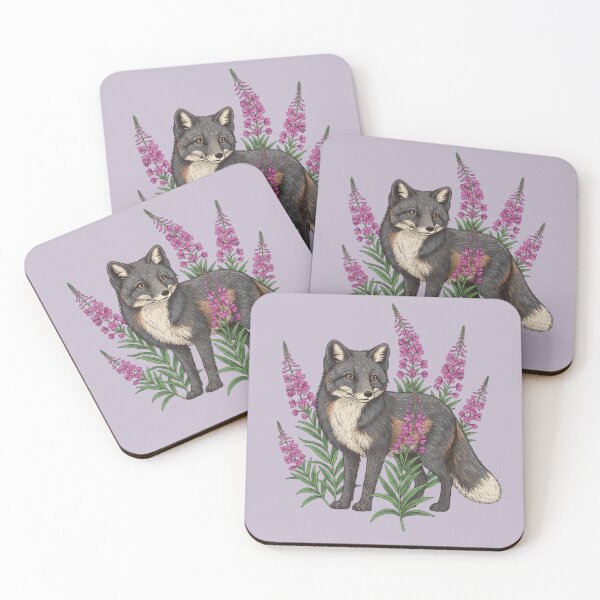 Item preview, Arctic Fox in a Botanical Tundra Style designed and sold by BirdsnStuff.