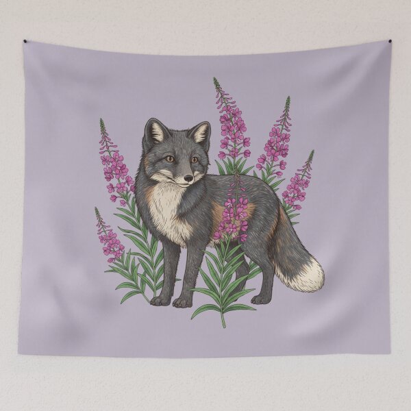 Item preview, Arctic Fox in a Botanical Tundra Style designed and sold by BirdsnStuff.