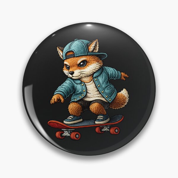 Item preview, Skate Rebel Fox – Premium Embroidered Urban Streetwear Aesthetic designed and sold by ColorSplash123.