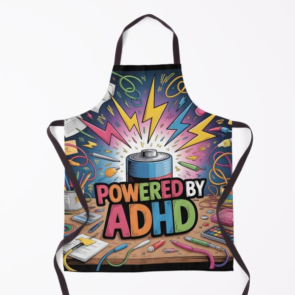 Item preview, Powered by ADHD – Colorful Neurodivergent Energy Design designed and sold by ArcticFoxStudio.