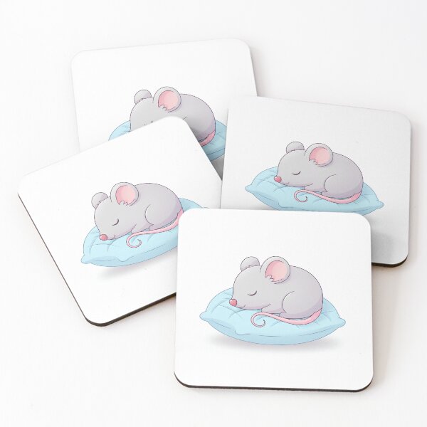Item preview, Sleeping mouse on blue pillow designed and sold by mayatA-rt.