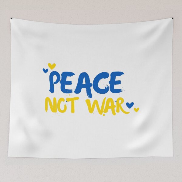 Item preview, Peace Not War – Blue and Yellow Support Unity Design designed and sold by mcraft studio.