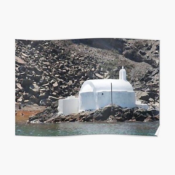 Church By The Sea - Santorini, Greece Poster