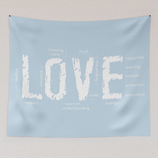 Item preview, meaning of love in pastel blue designed and sold by storieslanguage.