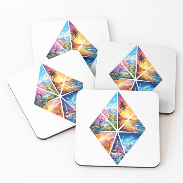 Item preview, Four Seasons Geometric Landscape Art designed and sold by Cloudgrove.
