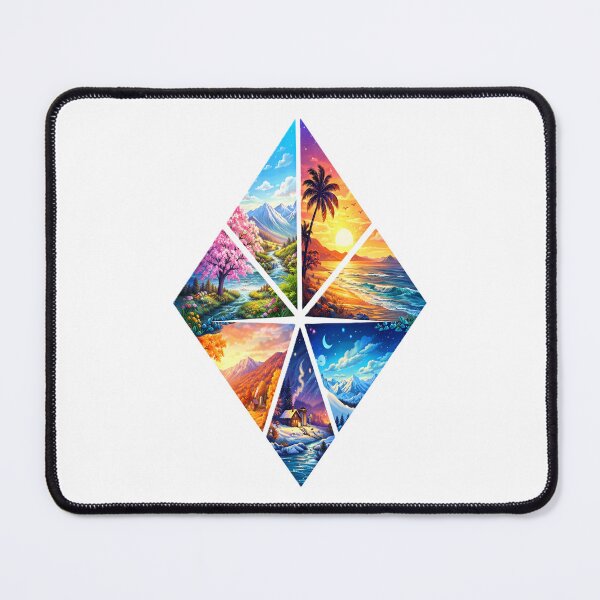 Item preview, Four Seasons Geometric Landscape Art designed and sold by Cloudgrove.