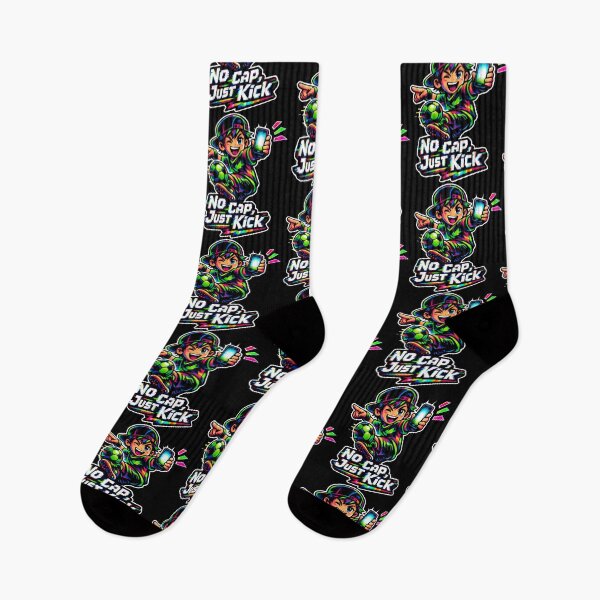Item preview, No Cap Just Kick Anime Art Streetwear Style designed and sold by SplashTastic.