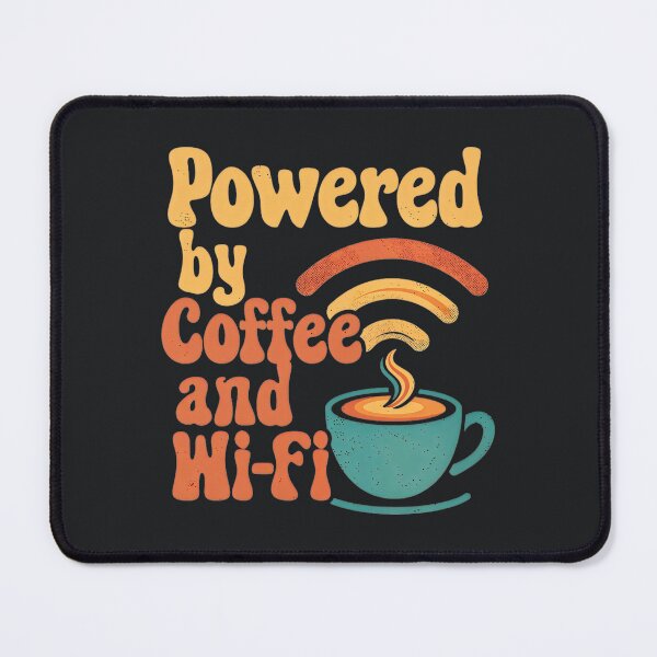 Item preview, Powered By Coffee – Retro WiFi Lover Design designed and sold by Taans-Creation.