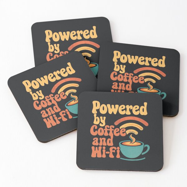 Item preview, Powered By Coffee – Retro WiFi Lover Design designed and sold by Taans-Creation.