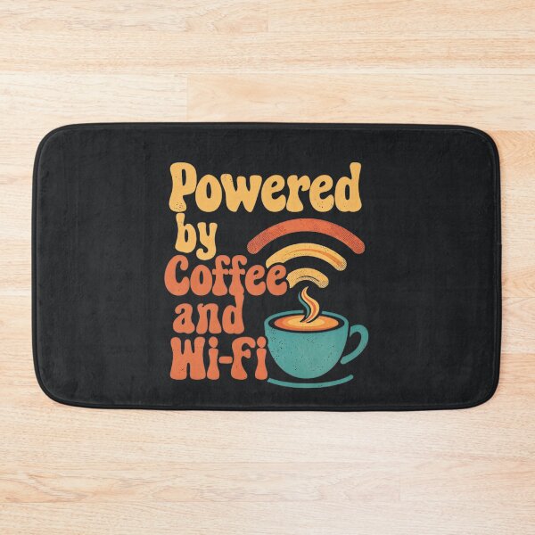 Item preview, Powered By Coffee – Retro WiFi Lover Design designed and sold by Taans-Creation.