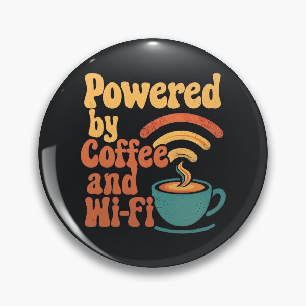 Item preview, Powered By Coffee – Retro WiFi Lover Design designed and sold by Taans-Creation.