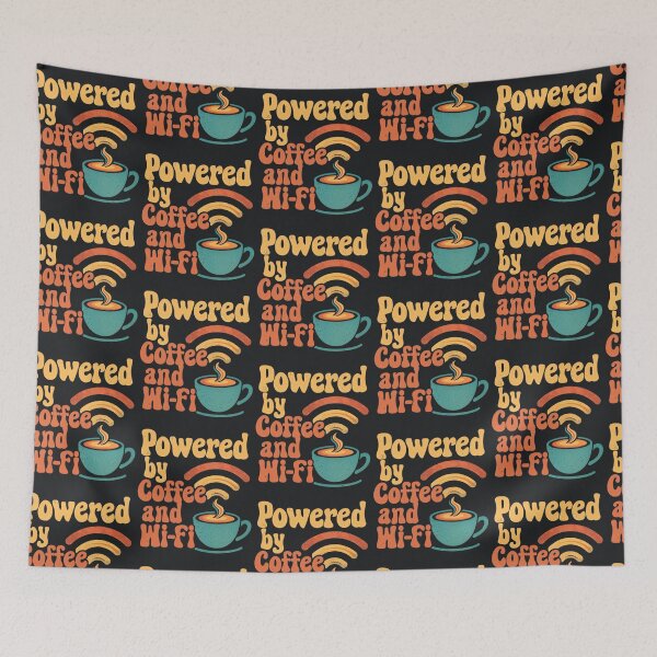 Item preview, Powered By Coffee – Retro WiFi Lover Design designed and sold by Taans-Creation.
