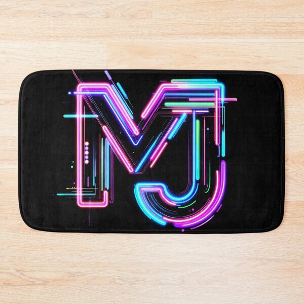 Item preview, MJ King Of Dance Neon Glow Initials Logo Art designed and sold by ExploreAura Studio.