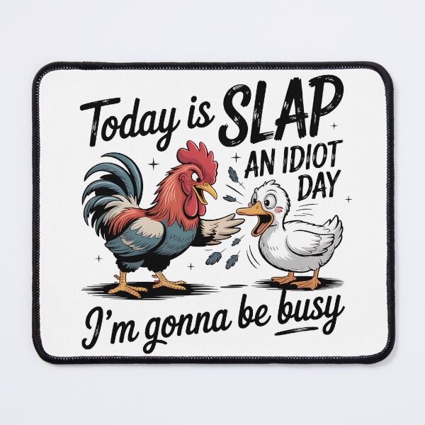 Item preview, Today is Slap an Idiot Day Rooster Duck designed and sold by Gallory Hive.