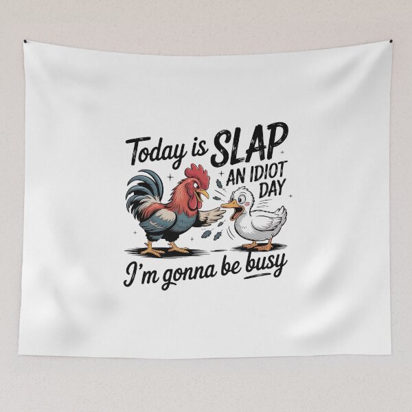 Item preview, Today is Slap an Idiot Day Rooster Duck designed and sold by Gallory Hive.