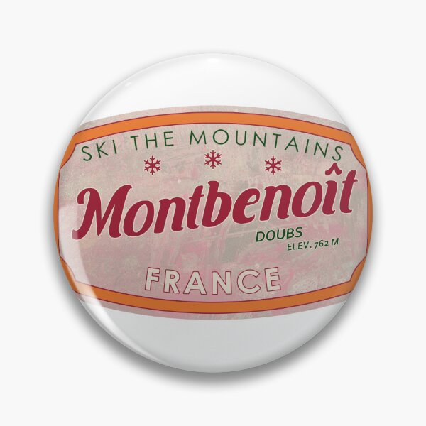 Item preview, Montbenoît, France, Doubs, Ski, textured skiing badge designed and sold by Wanderful-roads.