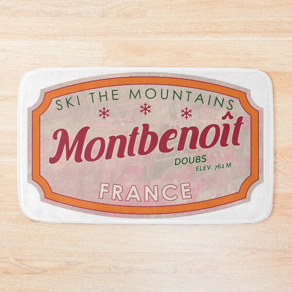 Item preview, Montbenoît, France, Doubs, Ski, textured skiing badge designed and sold by Wanderful-roads.