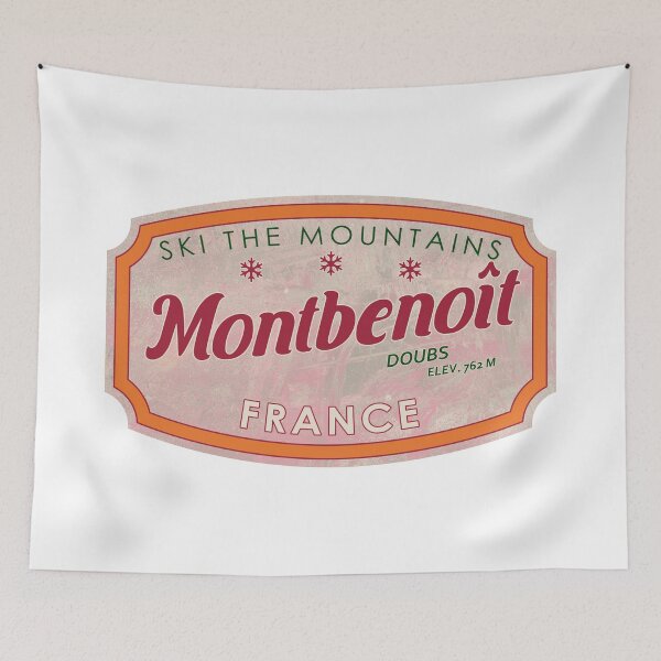 Item preview, Montbenoît, France, Doubs, Ski, textured skiing badge designed and sold by Wanderful-roads.