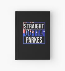 Straight Outta Parkes Retro Style - Gift For An Australian From Parkes in New South Wales , Design Has The Australia Flag Embedded Hardcover Journal
