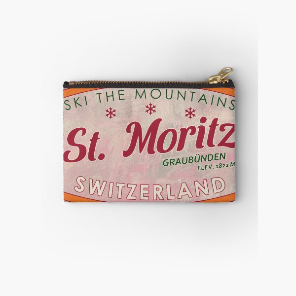 Item preview, St. Moritz, Switzerland, Graubünden, Ski, textured skiing badge designed and sold by Wanderful-roads.