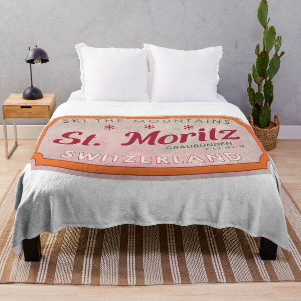 Item preview, St. Moritz, Switzerland, Graubünden, Ski, textured skiing badge designed and sold by Wanderful-roads.