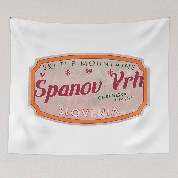 Item preview, Španov Vrh, Slovenia, Gorenjska, Ski, textured skiing badge designed and sold by Wanderful-roads.