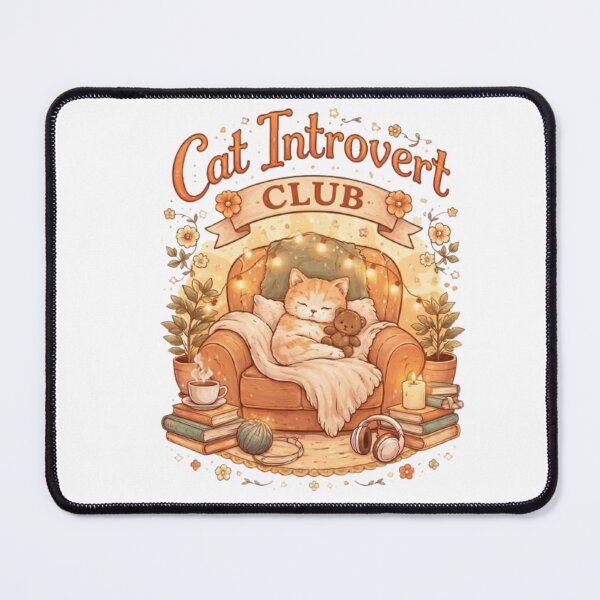 Item preview, Cat Introvert Club – Cozy Cat Lover Aesthetic Design designed and sold by Sanika arts .